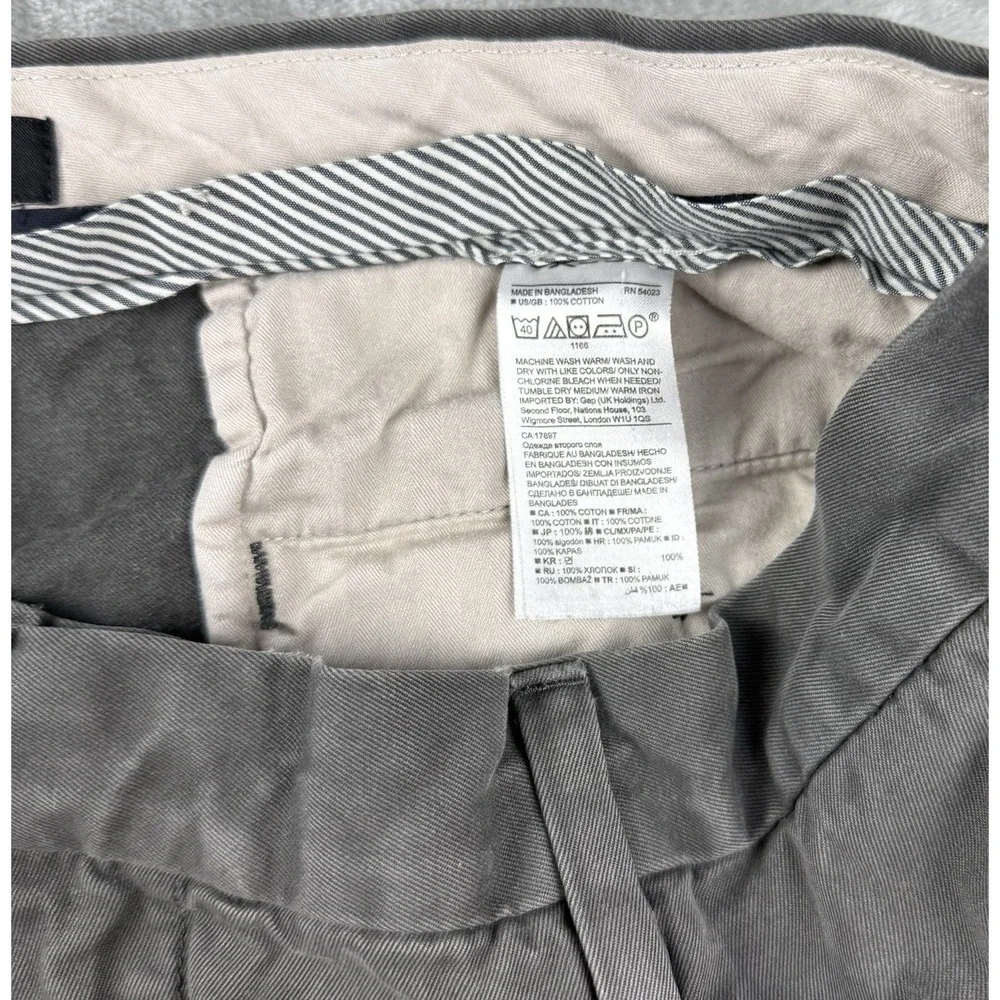 Banana Republic Gavin Chino Pants Men's 34x34 Gray Straight Leg Cotton